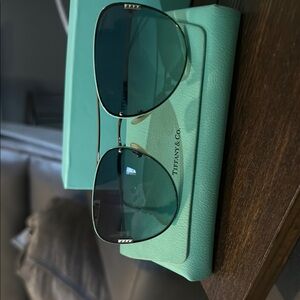 Tiffany & Co. Aviator Sunglasses with Teal Lenses